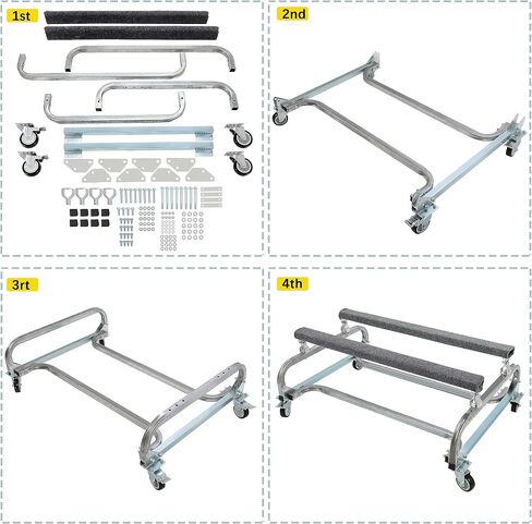 ECOTRIC سعة 1000 رطل من Watercraft PWC Dolly Boat Jet Ski Stand تخزين مقطورة عربة مائية Watercraft Dock PWC Dock Slipway Cart قابل للتعديل مع 4 عجلات وفرامل 2 in Saudi Arabia