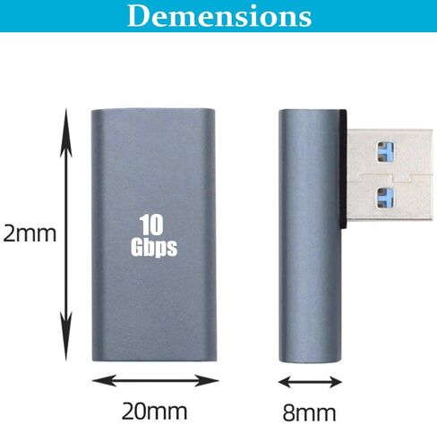 Warmstor 4 حزمة 10 جيجابت في الثانية USB 3.0 ذكر إلى شاحن أنثي 90 درجة الزاوية اليمنى تمديد كابلات USB موصل 4 أنواع دعم 3A سرعة الشحن in Kuwait