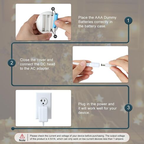 AC Power Supply Adapter for AAA Battery,Replace 3 AAA Battery,Black in Saudi Arabia