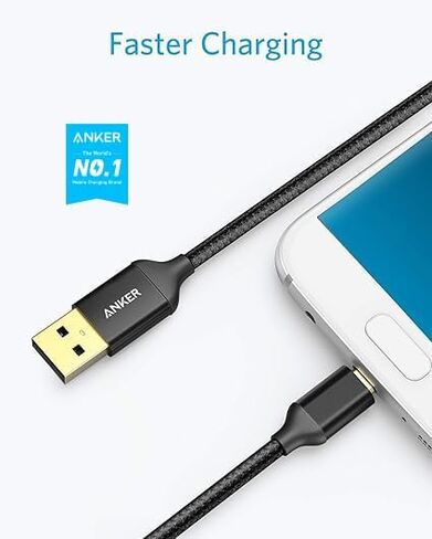 [عبوة من قطعتين] كابل Anker USB ميكرو USB مجدول بطول 6 أقدام / 1.8 متر من النايلون مع موصلات مطلية بالذهب لأجهزة Android وSamsung وHTC وNokia وSony والمزيد (أحمر) in Kuwait