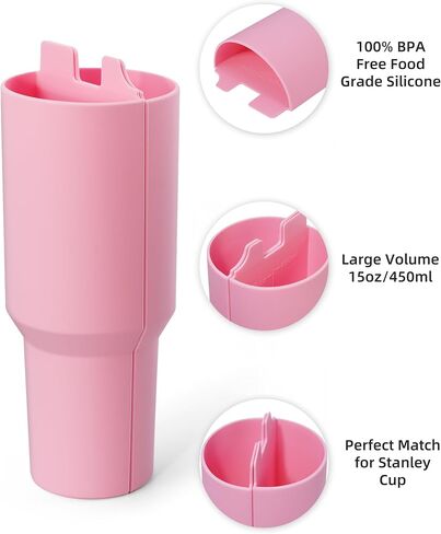 Inner Cup Section Tray for Stanley Tumbler 40 oz, Silicone Cup Divider for Dual-sided Drink, DIY Cup Inner Tray Enjoy Two Drinks in One Cup (Peony) in Saudi Arabia