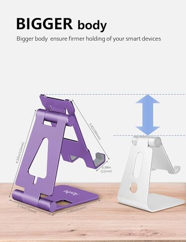 Aoviho Foldable Cell Phone Stand for Desk, Holder for iPhone,Black in Saudi Arabia