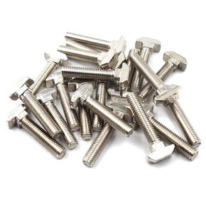 T Bolt Set Screw Bolt Fastener Tool for T-Slotted Aluminum Extrusion Nickel Plated Carbon Steel 45 Series M8X35mm 20PCS