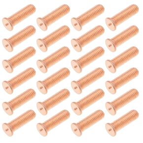 200Pcs M6x16 Carbon Steel Copper Plated Stud Weld Spot Plated Copper Welding Screw Solder Point Nail Bolt or Capacitor Discharge