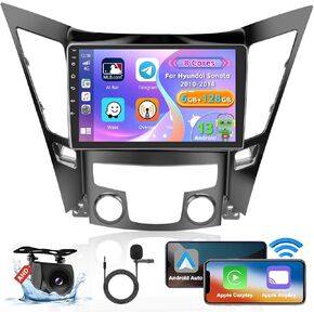 Roinvou 2+32G Android CarPlay Stereo for 2010-2014 Hyundai Sonata, 9'' Touch Screen in-Dash GPS Navigation with Built-in Wireless CarPlay Android Auto Support Mirror Link BT RDS AHD DSP in Kuwait