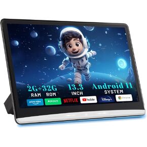 Upgrade 13.3 Inch 2G+32G Android 10.0 Car Headrest Video Player with 2.4G/5G WiFi, 4K IPS Touch Screen Monitor for Car Back Seat, Sync Screens Phone Mirroring YouTube Netflix HBO Disney+ HDMI in/Out