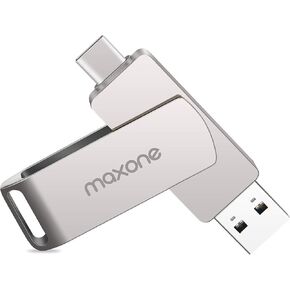 Maxone Flash Drive USB Type C Both 3.1 Tech - 2 in 1 Dual Drive Memory Stick High Speed OTG for Android Smartphone Computer, MacBook, Chromebook Pixel (64GB)