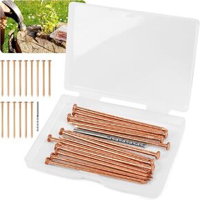25 pcs Copper Nails for Killing Trees Stump Root, Copper Nails with Drill, Stump Removal Spikes Hardware Nails for Trees (3.15" -25PCS)