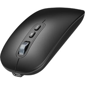 cimetech Wireless Mouse Bluetooth, 2-in-1 Dual Device Ergonomic Comfort Mouse, Silent Portable PC Laptop Computer Mice for Office and Home Office, Rechargeable with USB C Cable (Ergonomic Dual Mode)