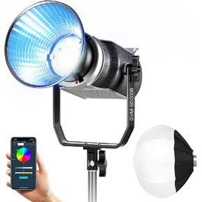 GVM 200W RGB Video Light, Bi-Color COB Photography Lighting with Bowens Mount & DMX Control, YouTube Studio Light for Film Recording with App & 8 Lighting Effects, 2700K~7500K CRI 97+, 98200lux/0.5m in Kuwait
