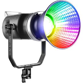 GVM RGB Video Light Kit, 200W Bi-Color Led Video Lighting with DMX Bowens Mount Softbox & Stand, Studio Light for Photography Shooting with COB Lamp Bead, 8 Lighting Effects, 2700K~7500K CRI 97+