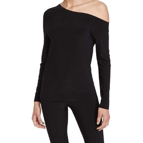 NORMA KAMALI Women's Long Sleeve Drop Shoulder TOP, Graffiti, S