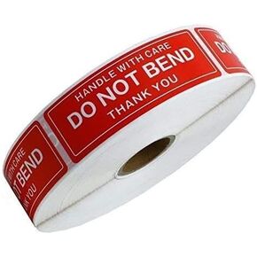 Handle with Care - Do Not Bend - Thank You Shipping Stickers Labels, 1"x3", 1000 Per Roll (1 Roll)