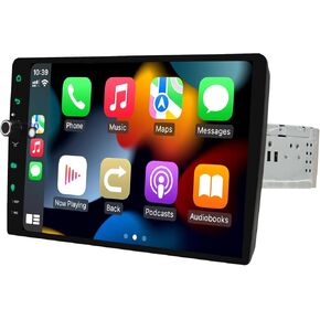 Joying Newest 10.1" Single Din Android Car Navigation Car Touch Screen Stereo Single Din Car Stereo with Navigation Supports Carplay/Android Auto/5Ghz WiFi/Bluetooth 5.1 (8GB+128GB)