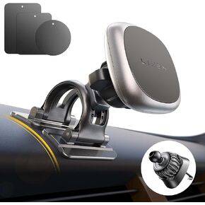 LISEN Magnetic Phone Holder for Car [6 Strong Magnets] Car Phone Holder Mount, Replaceable Base Car Vent Phone Mount Case Friendly iPhone Car Holder Compatible with All Smartphones & Tablets