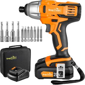 Cordless Drill - SnapFresh 20V Cordless Power Drill with 2.0Ah Battery and Fast Charger, Impact Drill/Driver Set for Home, DIY (1350in-Lbs Impact Driver)
