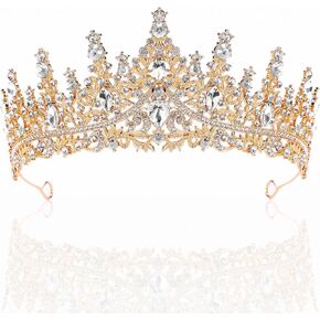Tiara for Women, Crystal Queen Crowns, Rhinestone Princess Tiaras, Royal Hair Accessories Perfect for Birthday Decorations, Wedding Brides, and Halloween Cosplay (Silver)
