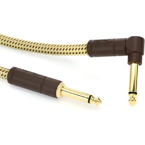 Fender Deluxe Series Instrument Cable, Straight/Angle, Tweed, 10ft