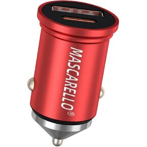 محول شاحن سيارة COMLZD USB C، ولاعة السجائر USB شاحن USB شاحن سريع، مع كابل شحن سريع من النوع C إلى C متوافق مع iPhone 14/13 Samsung Galaxy S23/22