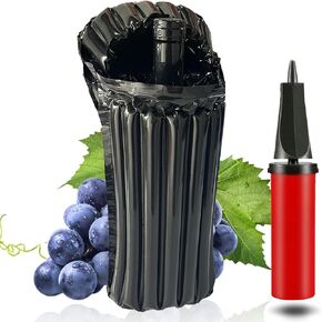 Wine Travel Bags for wine Bottles Airplane,Blue Wine Protector for Luggage,8 Packs Reusable Inflatable Wine Shipping Sleeves