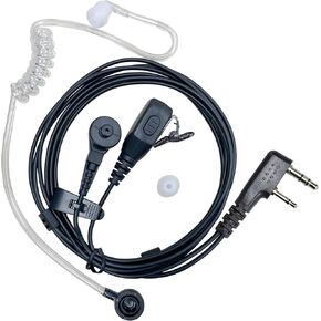 Walkie Talkie Earpiece with Mic, 2 Pin Acoustic Tube Earpiece for Crystal Clear Sound, Compatible with Kenwood Baofeng and Retevis Two-Way Radios, for Police Law Enforcement (1set/Black) in Kuwait
