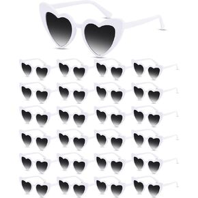24 Pairs Black Bachelorette Sunglasses Heart Sunglasses Retro Heart Shaped Eyewear Vintage Cat Style Glasses for Women Girls Bridesmaid Wedding Bachelorette Party