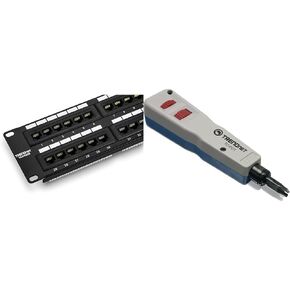 TRENDnet Bundle 48-Port Cat6 Unshielded Patch Panel, Wallmount or Rackmount, TC-P48C6 + Punch Down Tool with 110 and Krone Blade, TC-PDT