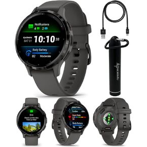 Wearable4U Garmin Venu 3: ساعة ذكية من الفولاذ المقاوم للصدأ فضي مقاس 45 مم | شاشة AMOLED مقاس 1.4 بوصة عمر بطارية يصل إلى 14 يومًا | ساعة رجالية متعددة الرياضات - حجر أبيض | حزمة هدايا ميزات الصحة واللياقة البدنية المتقدمة