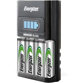 Energizer AA/AAA 1 Hour Charger with 4 AA NiMH Rechargeable Batteries (Charges AA or AAA batteries in 1 hour or less) - Packaging May Vary