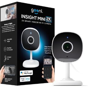 كاميرا أمان ذكية للمنزل من Geeni Insight - 2K Quad HD، واي فاي، كشف الحركة، رؤية ليلية، صوت ثنائي الاتجاه - مراقبة الطفل، تخزين بطاقة Cloud وSD، متوافقة مع Alexa وGoogle Home - عبوتان