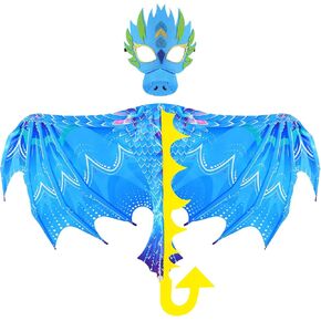 iROLEWIN Dinosaur-Dragon-Wings-Costume Mask for Toddler Kids Dino Dress Up Boys Girls Halloween Pretend Play Party Favors