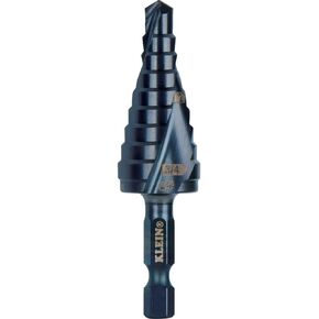 لقمة مثقاب خطوة QRST03 من Klein Tools، حلزونية سريعة الفك مزدوجة المخدد، 1/4 إلى 3/4 بوصة، ساق سداسية، فولاذ مقطوع، خشب، بلاستيك، ألومنيوم