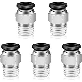 Push to Connect Fittings 1/4 Inch Tube OD x 3/8 Inch NPT Thread Male Straight Quick Connect Fittings Pneumatic Fittings Tube Fittings Air Line Fittings Air compressor Fittings 10Pcs