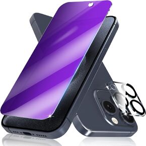 2 Pack Privacy Screen Protector for iPhone 11 with 2 Pack Camera Lens Protector, Anti Spy 9H Hardness Tempered Glass Film, Bubble Free Easy Installation 6.1 Inch [2+2 Pack] in Kuwait