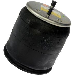 452-9780L Air Spring, Rolling Lobe, Composite Piston, 15.04" Static Height. 9" Top Plate Diameter, 10.63" Piston Diameter, Two Stud Top Plate, One Stud Piston