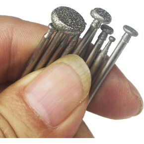 𝐋𝐮𝐨 𝐤𝐞 9 Pcs Diamond Burr Sets, Stone Carving Tool with 3/32 Inch Shank Fits For Dremel Rotary Tool
