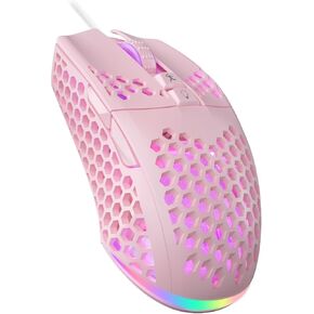 SM900 Green Wired Gaming Mouse with Honeycomb Shell,12800 DPI,7 Programmable Buttons,Lightweight Gaming Mice Ergonomic Computer Mouse Gaming for Windows/PC/Mac/Laptop Gamer
