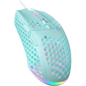 SM900 Green Wired Gaming Mouse with Honeycomb Shell,12800 DPI,7 Programmable Buttons,Lightweight Gaming Mice Ergonomic Computer Mouse Gaming for Windows/PC/Mac/Laptop Gamer