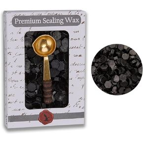 Premium Sealing Wax Beads 2 OZ. in Tin with Melting Spoon-Champagne Pearl