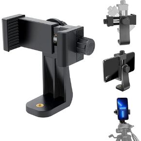 Cell Phone Tripod Mount Adapter (2 Pack), Universal Phone Holder Adjustable Clamp, 360 Degree Rotatable Bracket 1/4" Screw Clip for iPhone, Samsumg, Selfie Stick, Monopod