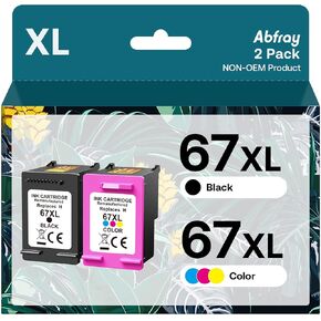60XL Ink Cartridges Combo Pack Replacement for HP 60 XL High Yield Remanufactured for PhotoSmart C4780 C4680 C4795 C4640 Deskjet F4480 F4440 F2430 Envy 110 120 111 114 (1 Black 1 Tri-Color)