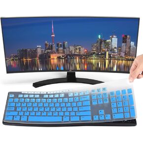 Keyboard Cover for Logitech MK295 MK270 MK200 & Logitech K270 K200 Keyboard, Logitech MK270 MK295 Keyboard Skin Cover - Gradual Blue