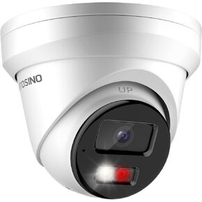 HITOSINO 5MP PoE Camera with 100ft Smart Color Night Vision, Human/Vehicle Detection, SD Card Slot (512G), Outdoor/Indoor Turret IP PoE Camera with Audio, 110° Wide Angle, 120dB WDR, Full Metal