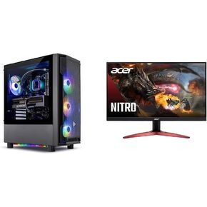 Skytech Gaming Shadow Gaming PC, Intel i7 12700F 2.1 GHz, RTX 4060 Ti, 1TB NVME & Acer Nitro KG241Y Sbiip 23.8" Full HD (1920 x 1080) VA Gaming Monitor