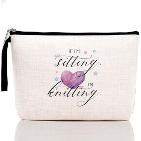 Funny Gifts for Crocheting Gifts Christmas Birthday Gifts Humorous Novelty Present for Knitting and Crochet Beginner Crochet Lovers Knitting Bag – I Crochet Save a Life Send Yarn, Crochet Makeup Bag
