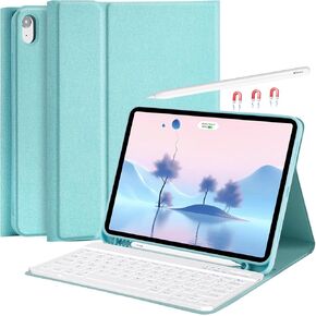 حافظة FUWANG iPad Air الجيل الخامس مع لوحة المفاتيح iPad 10.9 2022 حافظة لوحة المفاتيح مع حامل قلم رصاص 7 ألوان خلفية قابلة للفصل حافظة لوحة مفاتيح بلوتوث لجهاز iPad 10.9" Air 5th 4th Gen، iPad 11 Pro 2018