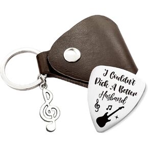 Myakako I Couldn't Pick a Better Son, Son's Gifts from Mom and Dad Stainless Steel Guitar Pick Jewelry for Son, Unique Birthday Gift from Mother and Father