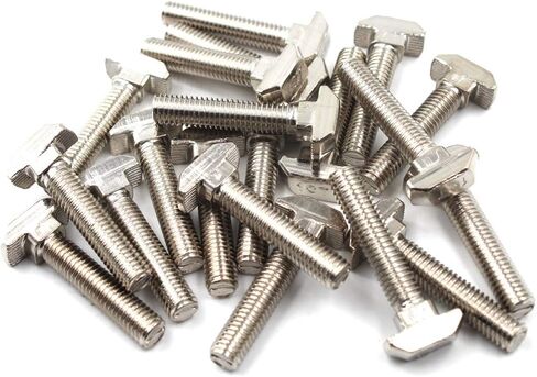 T Bolt Set Screw Bolt Fastener Tool for T-Slotted Aluminum Extrusion Nickel Plated Carbon Steel 45 Series M8X35mm 20PCS in Saudi Arabia