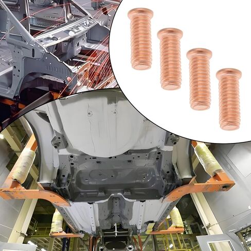 200Pcs M6x16 Carbon Steel Copper Plated Stud Weld Spot Plated Copper Welding Screw Solder Point Nail Bolt or Capacitor Discharge in Kuwait