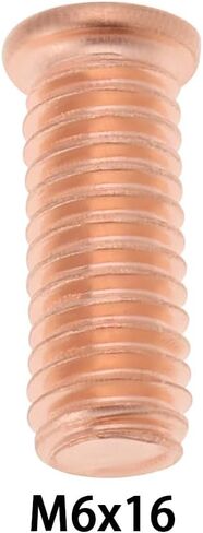 200Pcs M6x16 Carbon Steel Copper Plated Stud Weld Spot Plated Copper Welding Screw Solder Point Nail Bolt or Capacitor Discharge in Kuwait